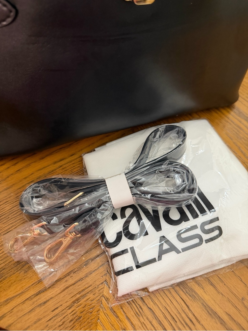 Cavalli Class Black Top-Handle Large Satchel - Picture 5 of 6